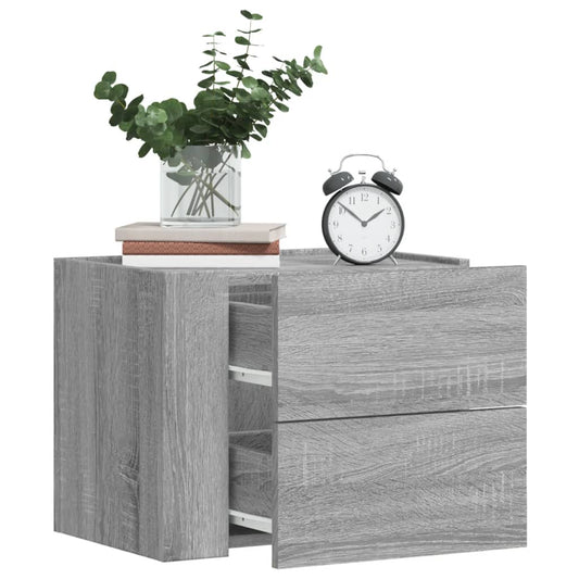 vidaXL Wall-mounted Bedside Cabinets 2 pcs Grey Sonoma 45x30x35 cm