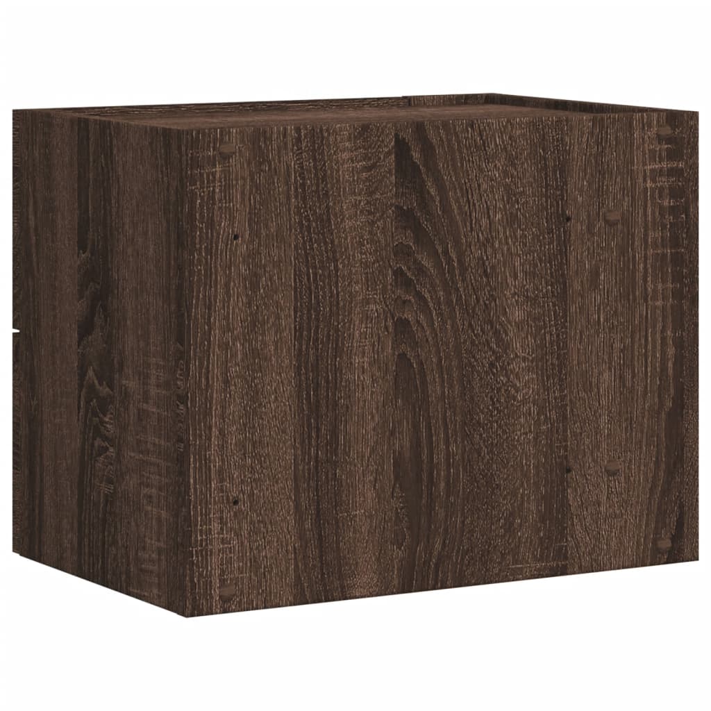 vidaXL Wall-mounted Bedside Cabinet Brown Oak 45x30x35 cm