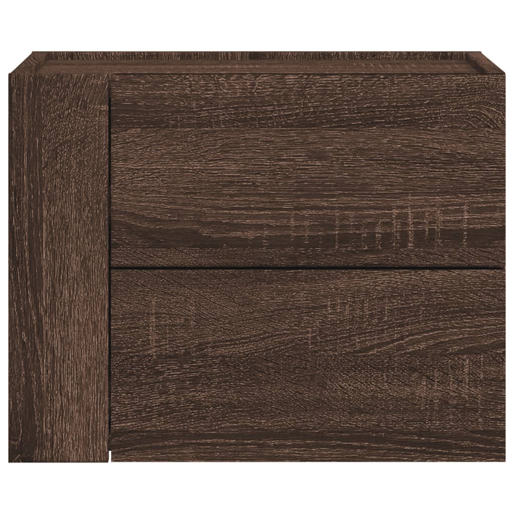 vidaXL Wall-mounted Bedside Cabinets 2 pcs Brown Oak 45x30x35 cm