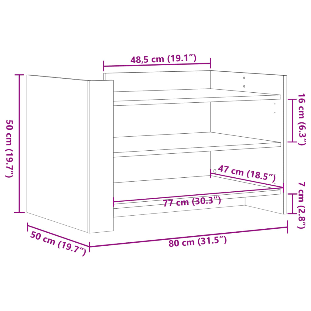 Coffee Table White 80x50x50 cm Engineered Wood