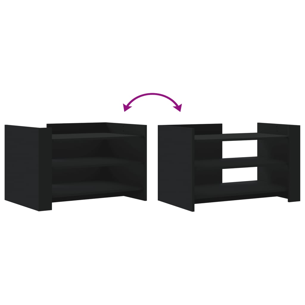 Coffee Table Black 80x50x50 cm Engineered Wood