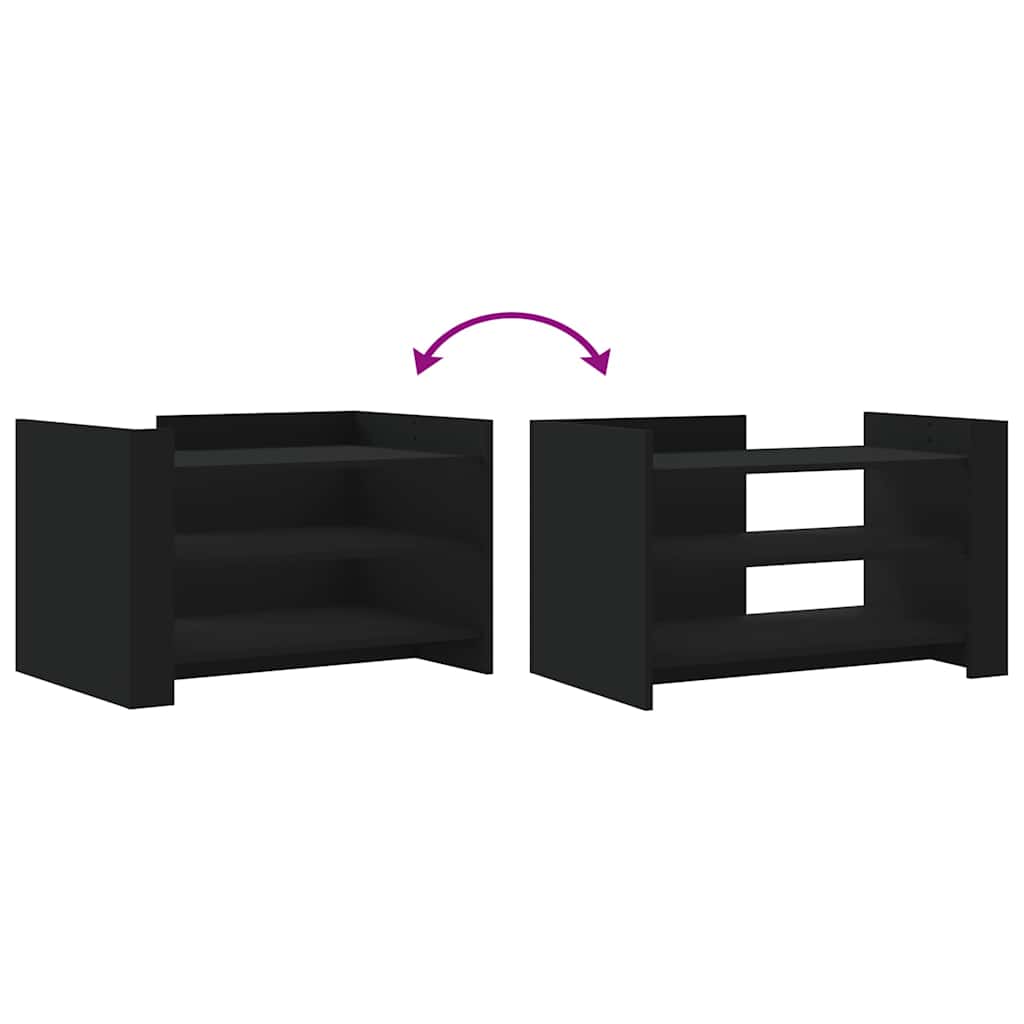 Coffee Table Black 80x50x50 cm Engineered Wood