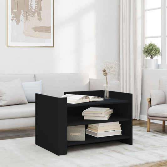 Coffee Table Black 80x50x50 cm Engineered Wood