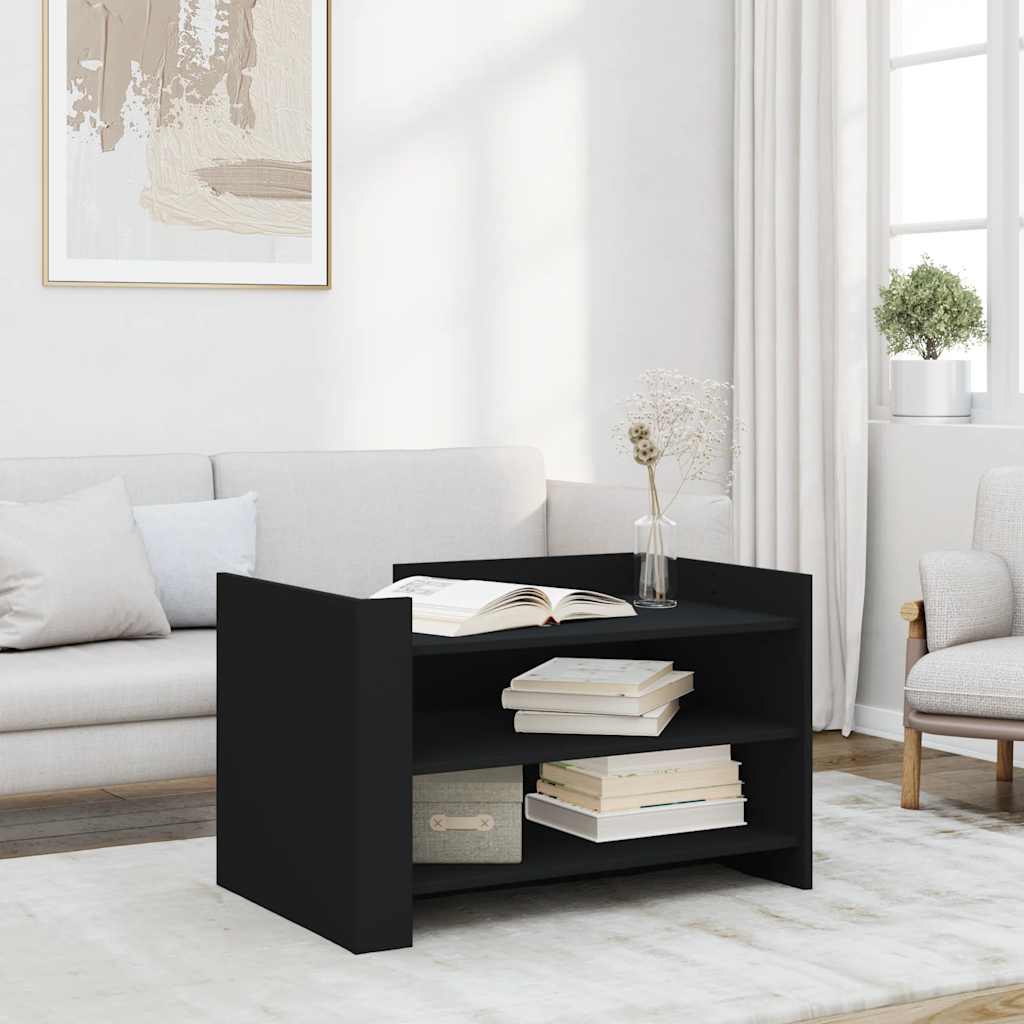 Coffee Table Black 80x50x50 cm Engineered Wood