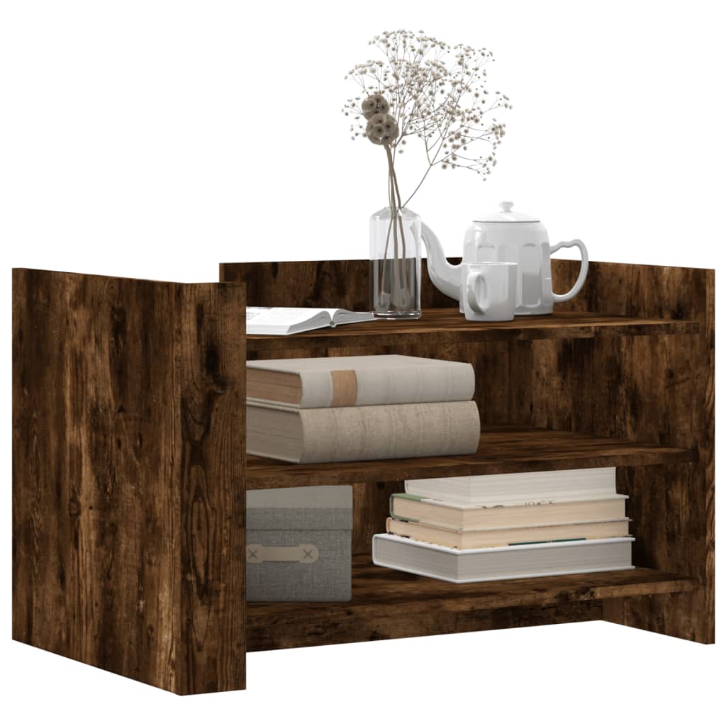 Coffee Table Smoked Oak 80x50x50 cm Engineered Wood