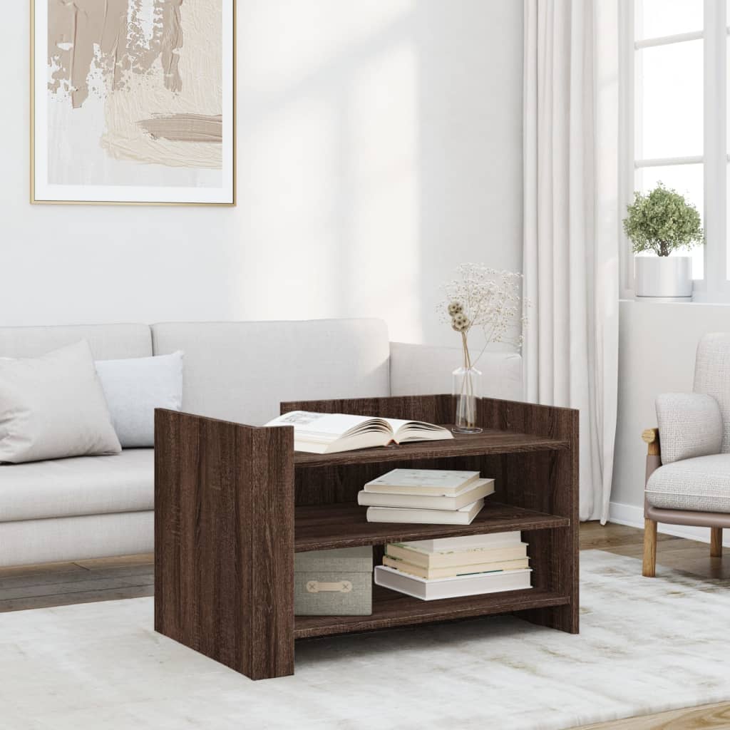 Coffee Table Brown Oak 80x50x50 cm Engineered Wood