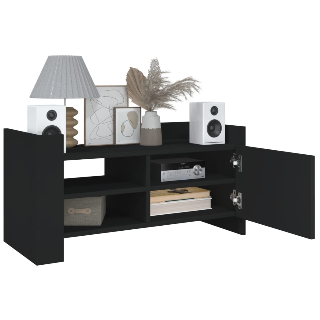 TV Cabinet Black 80x35x40 cm Engineered Wood