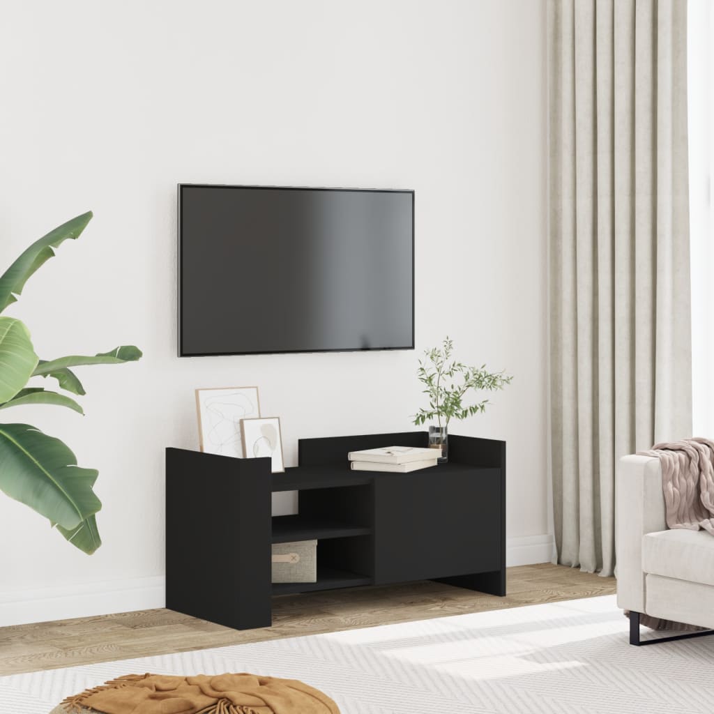 TV Cabinet Black 80x35x40 cm Engineered Wood