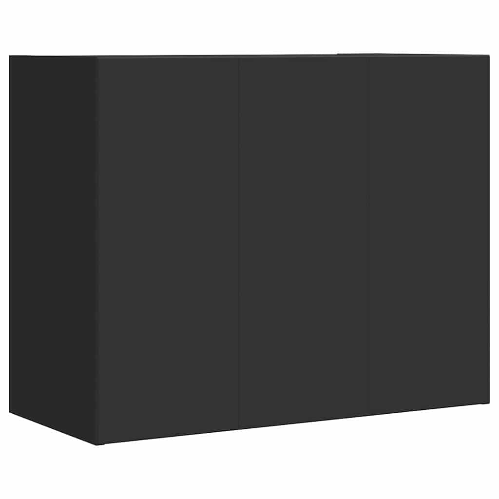 Wall Cabinet Black 75x35x60 cm Engineered Wood