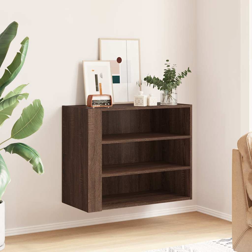 Wall Cabinet Brown Oak 75x35x60 cm Engineered Wood