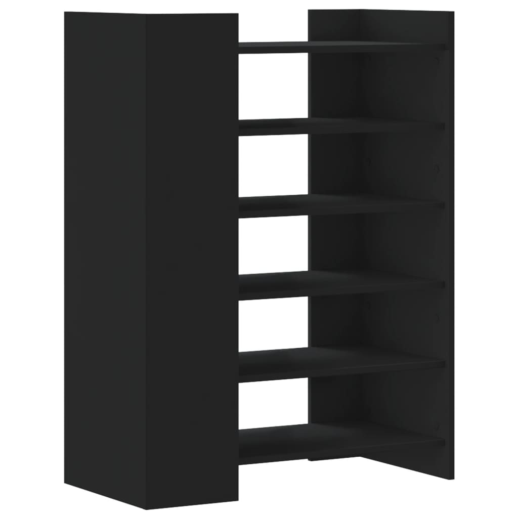 vidaXL Shoe Cabinet Black 74.5x37.5x100 cm Engineered Wood