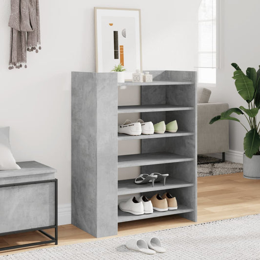 vidaXL Shoe Cabinet Concrete Grey 74.5x37.5x100 cm Engineered Wood