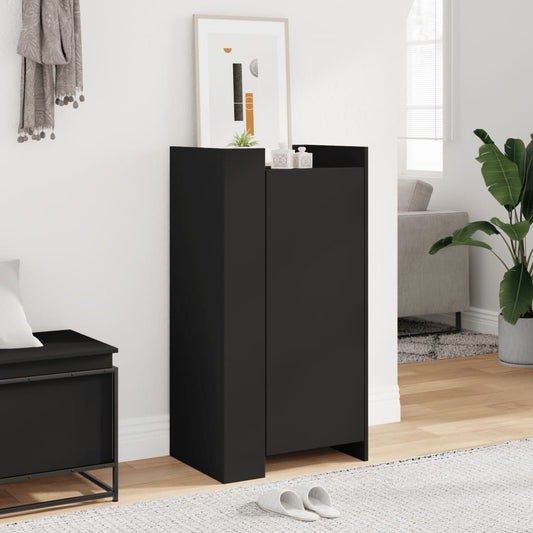 vidaXL Shoe Cabinet Black 52x37.5x100 cm Engineered Wood