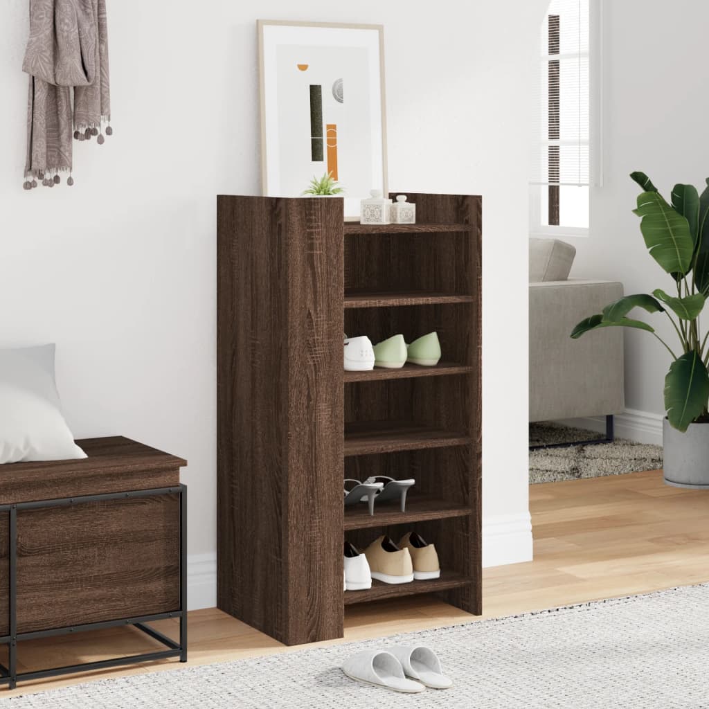 vidaXL Shoe Cabinet Brown Oak 52x37.5x100 cm Engineered Wood