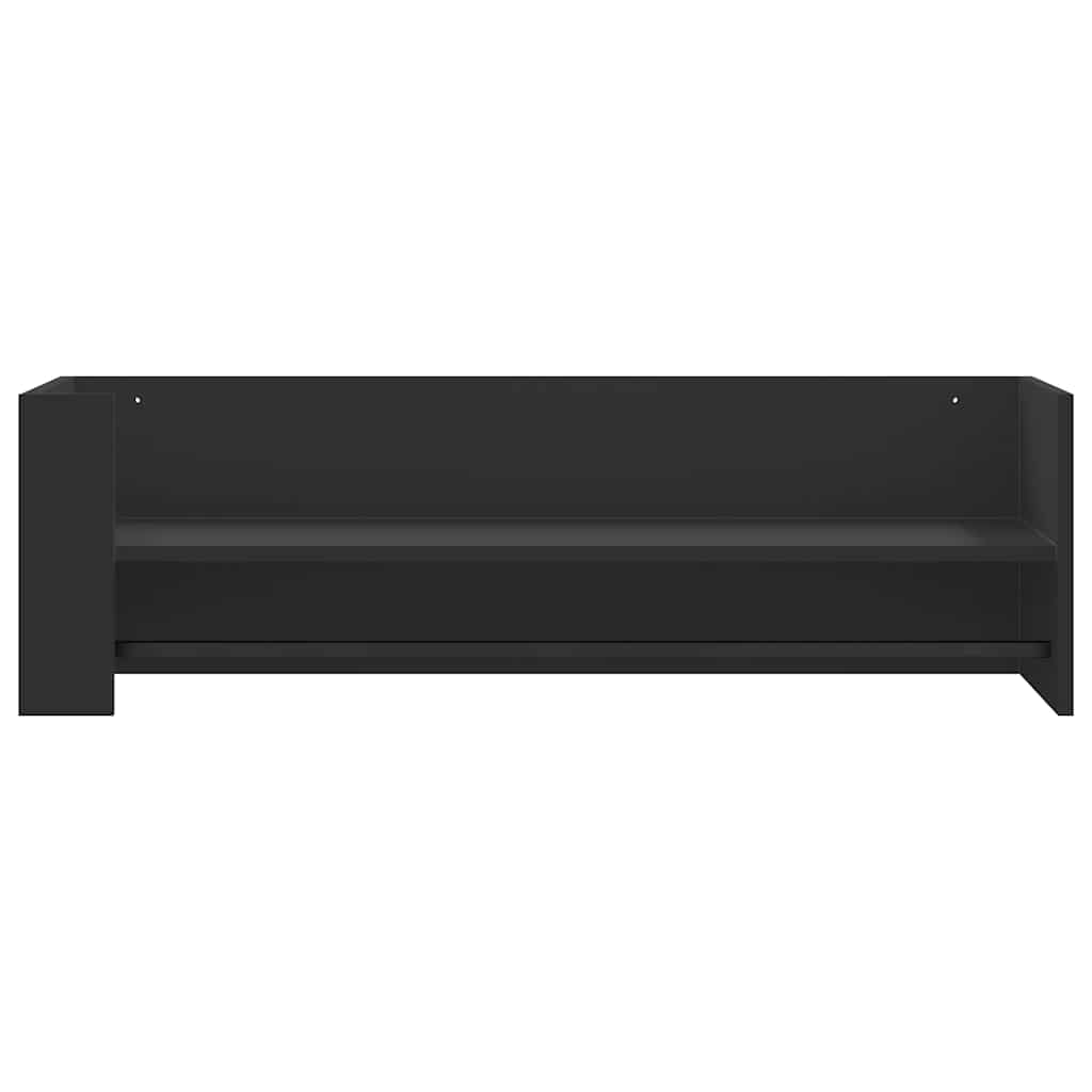 Wall Shelf Black 100x35x30.5 cm Engineered Wood