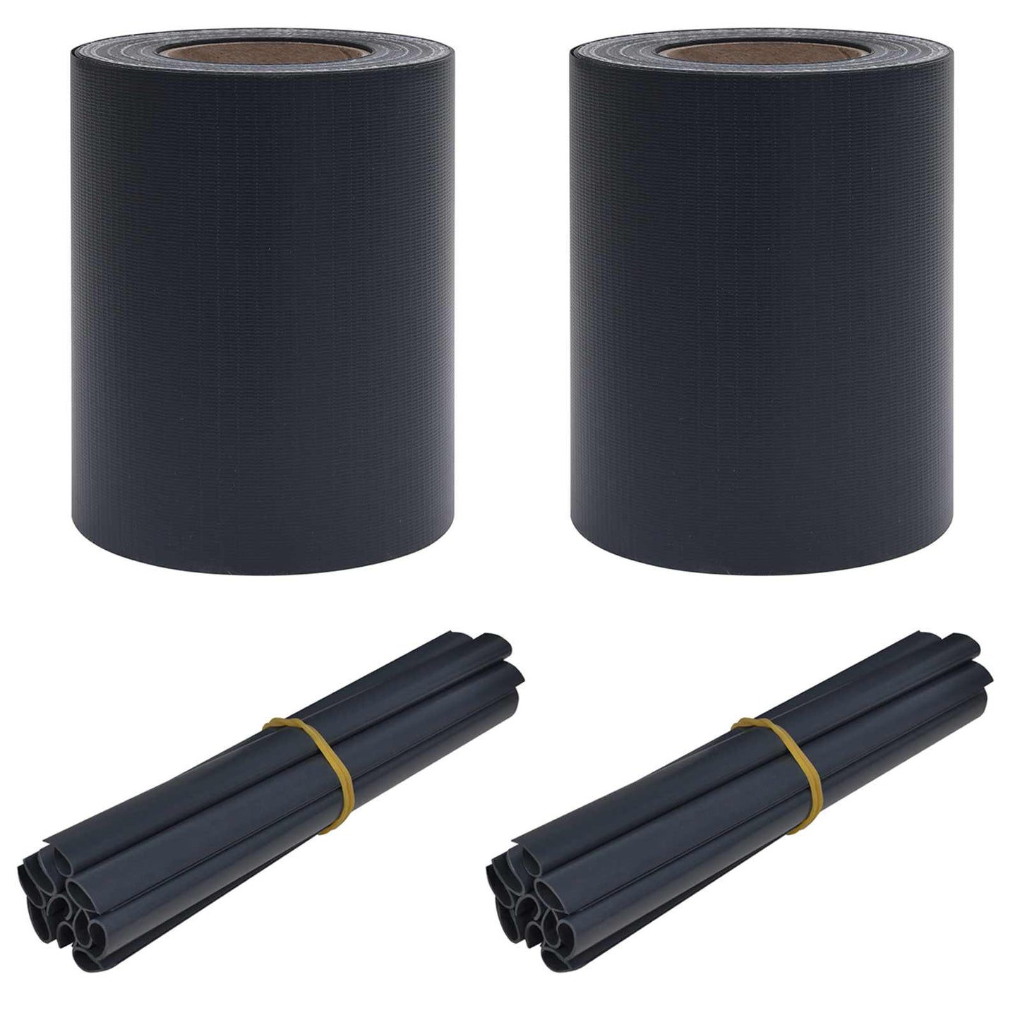 Garden Privacy Screens 2 pcs Dark Grey 35 x 0.19 m PVC