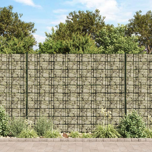 vidaXL Garden Privacy Screens 2 pcs Stone Look Grey 35x0.19 m PVC