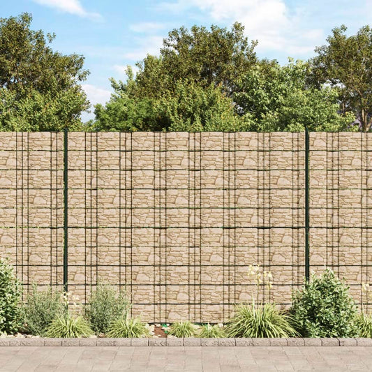 vidaXL Garden Privacy Screens 2 pcs Coarse Stone Look Grey 35x0.19 m PVC