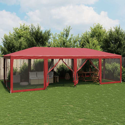 Party Tent | Red | HDPE, powder-coated iron | 8x4 m