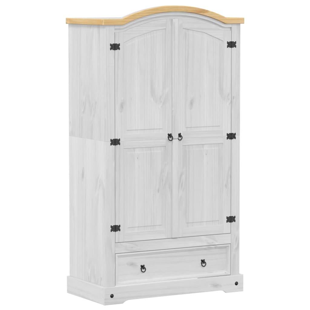 vidaXL Wardrobe Corona White 102x52x186 cm Solid Wood Pine