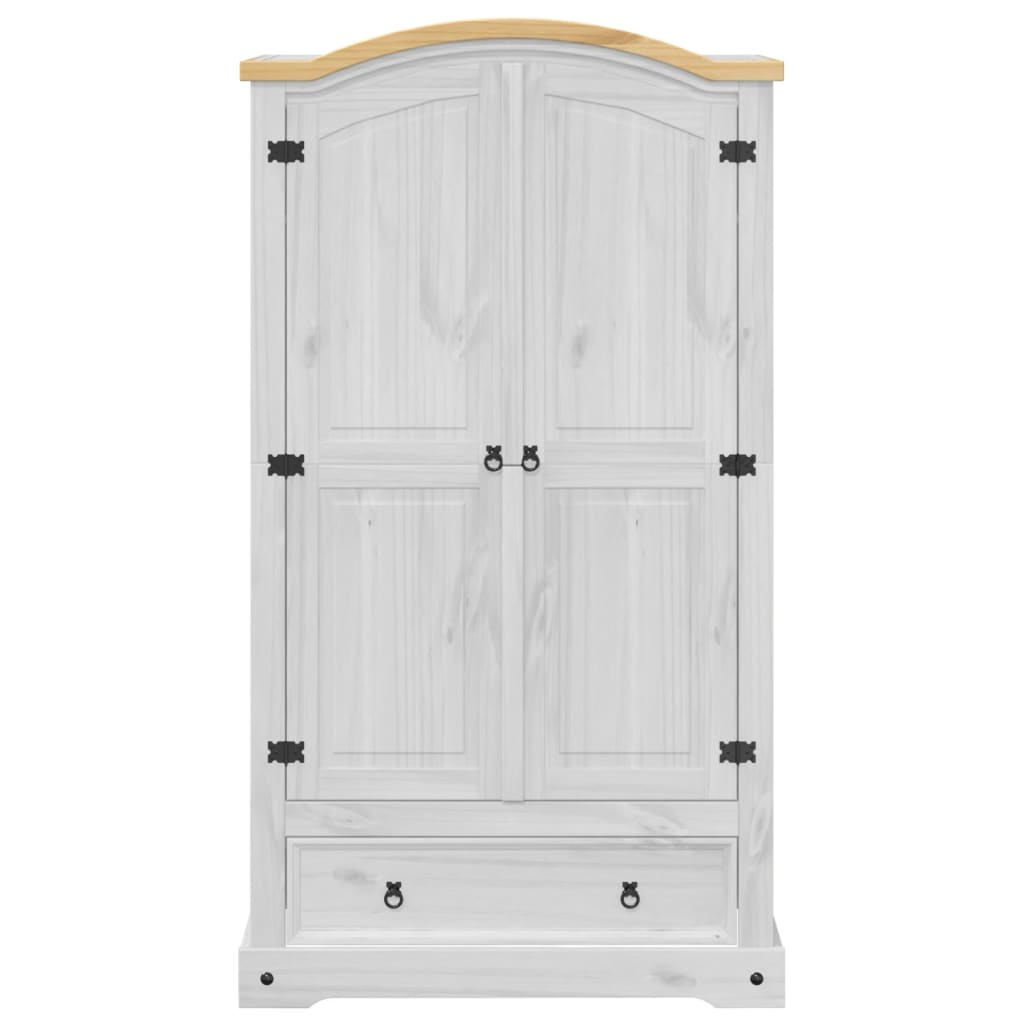 vidaXL Wardrobe Corona White 102x52x186 cm Solid Wood Pine