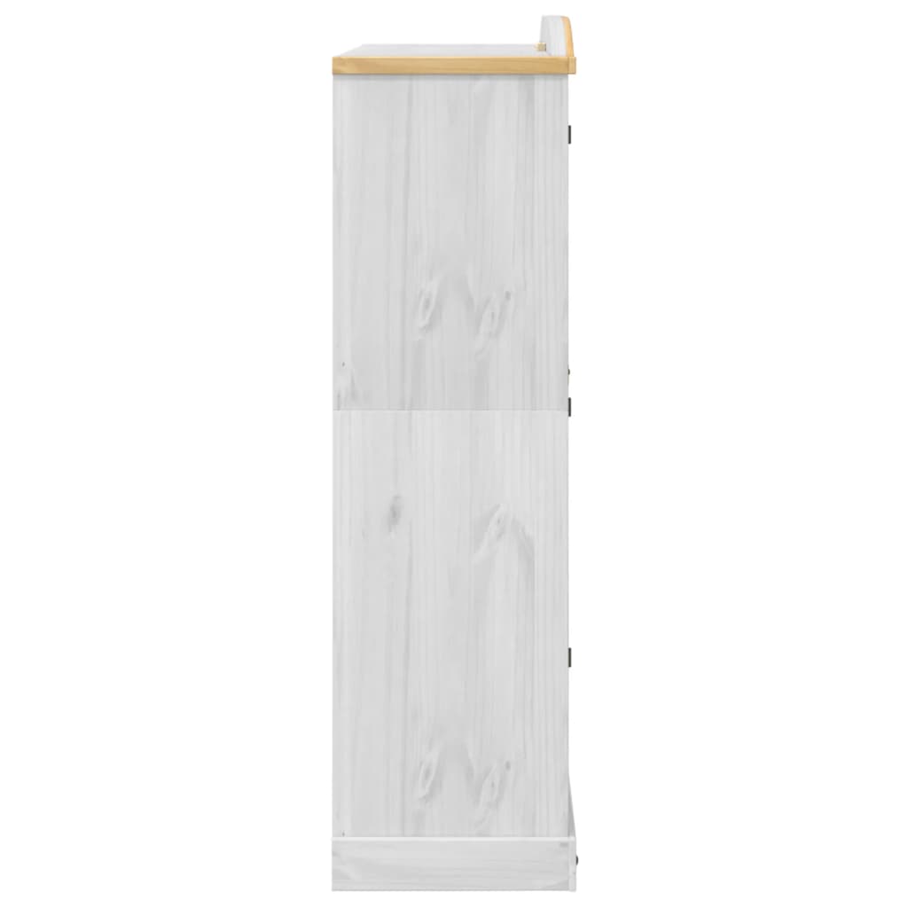 Wardrobe Corona White 151.5x52x186 cm Solid Wood Pine