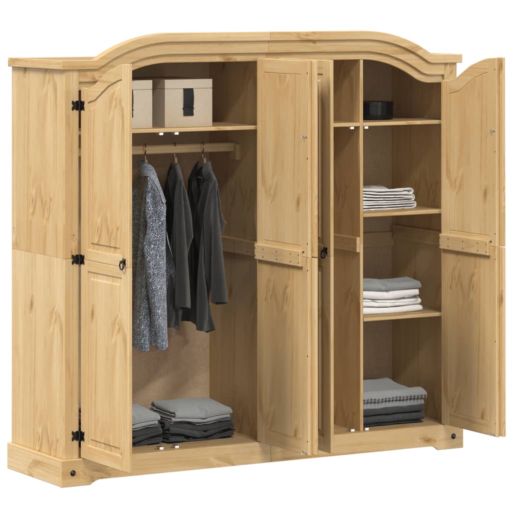 vidaXL Wardrobe Corona 194x52x186 cm Solid Wood Pine