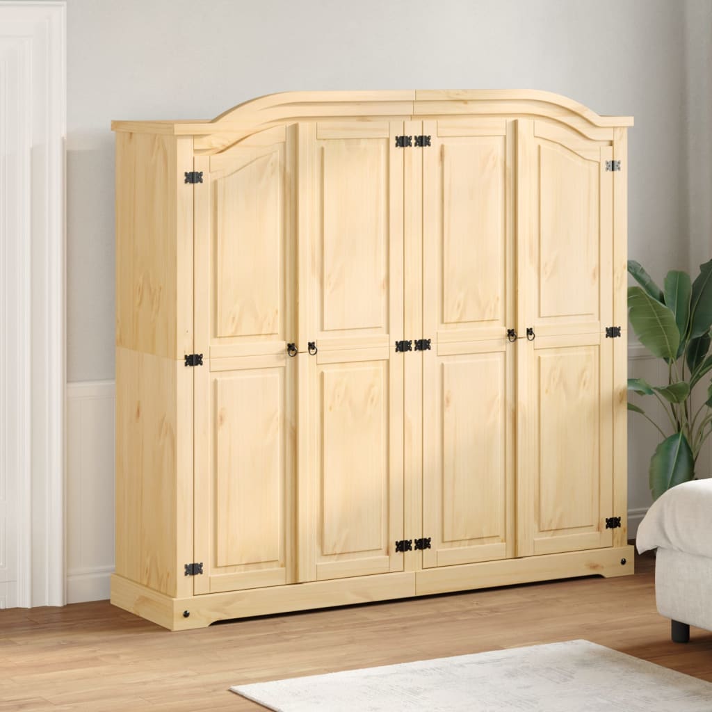 vidaXL Wardrobe Corona 194x52x186 cm Solid Wood Pine