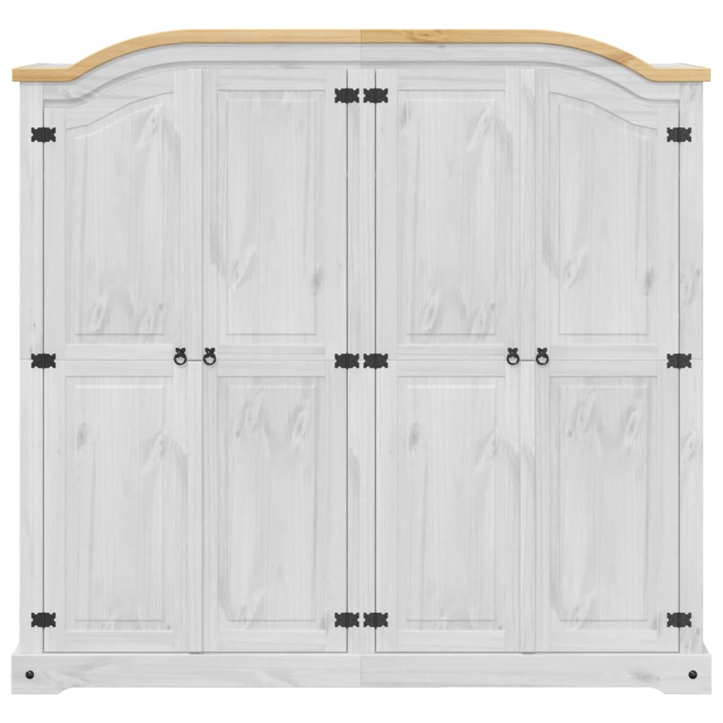 vidaXL Wardrobe Corona White 194x52x186 cm Solid Wood Pine