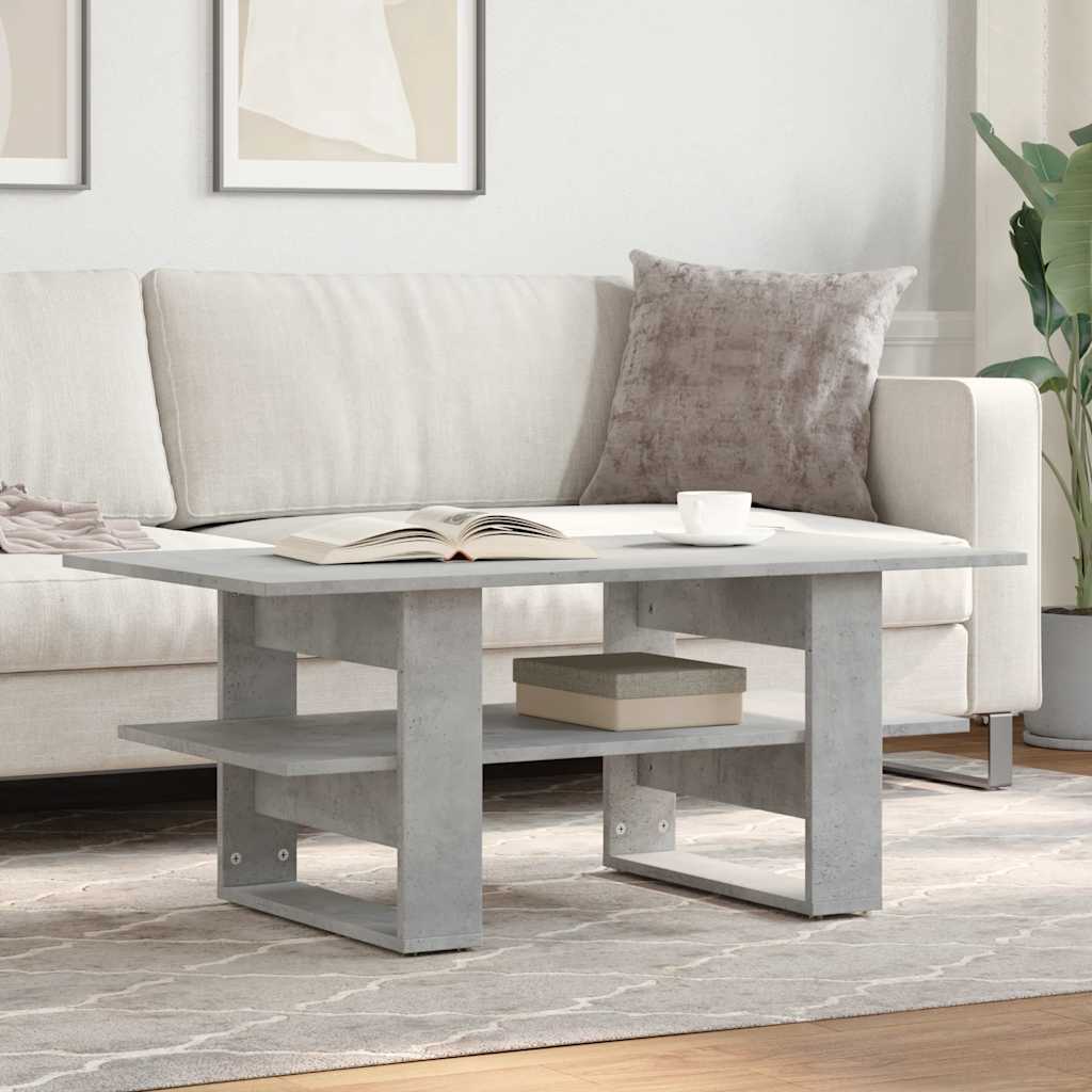 Coffee Table Concrete Grey 102x55x42 cm Engineered Wood