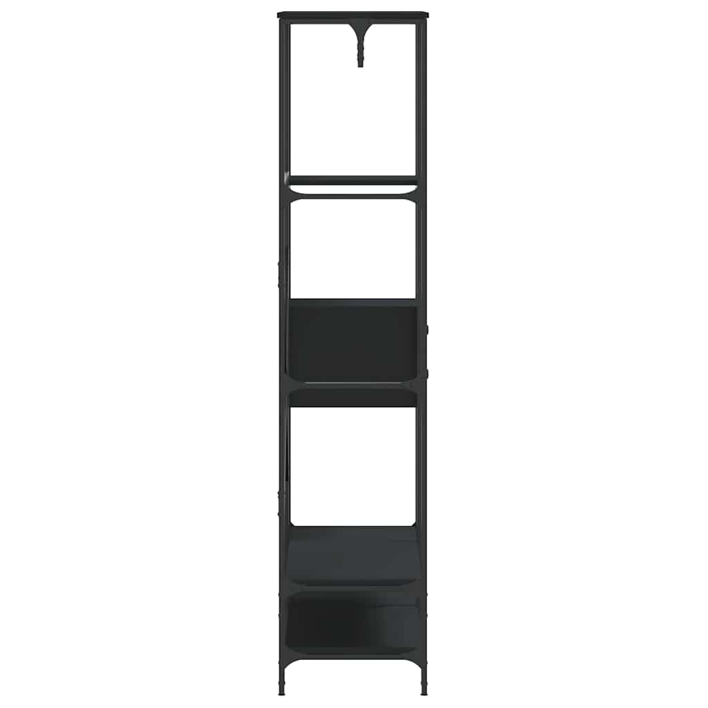 Clothes Rack with Shelves Black Engineered Wood