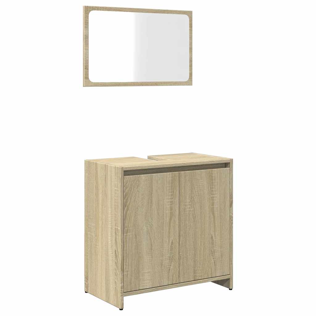 2 Piece Bathroom Furniture Set Sonoma Oak Engineered Wood