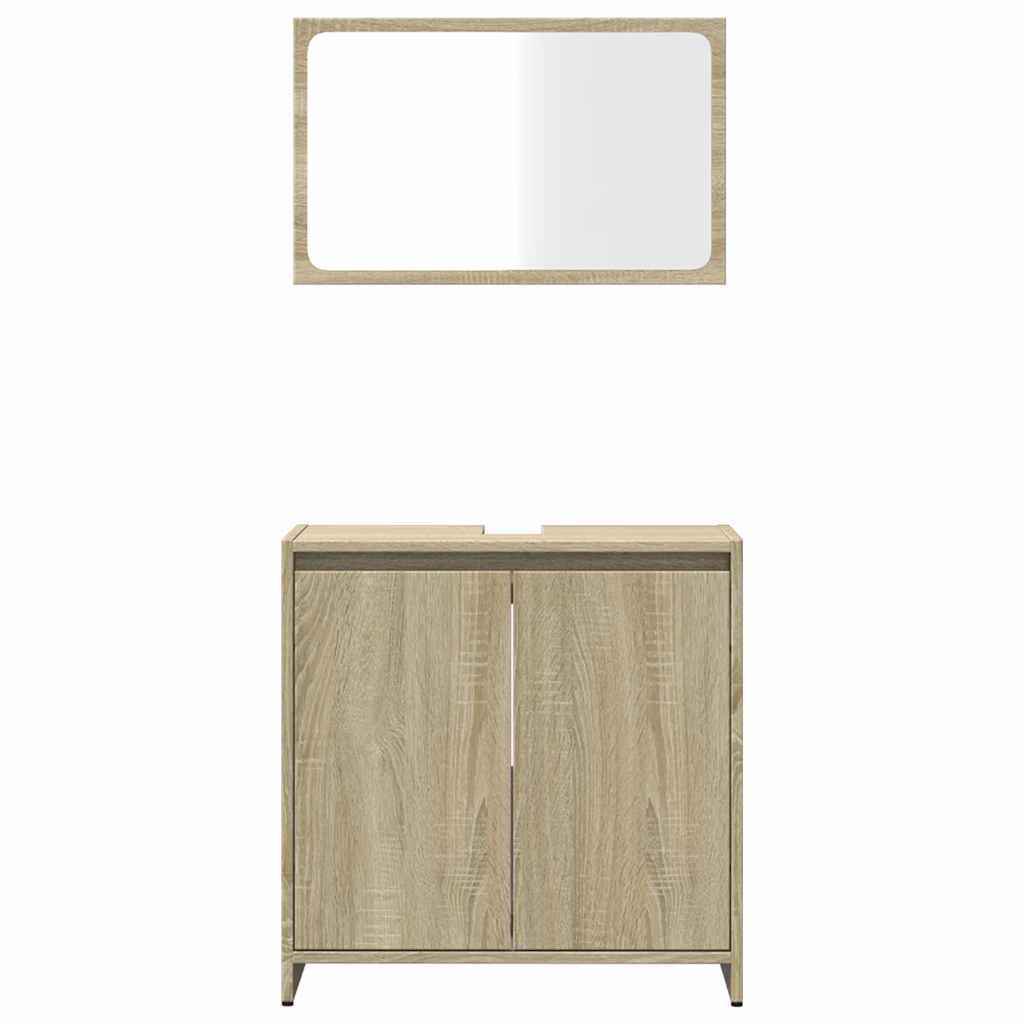 vidaXL Bathroom Furniture Set Sonoma Oak Engineered Wood