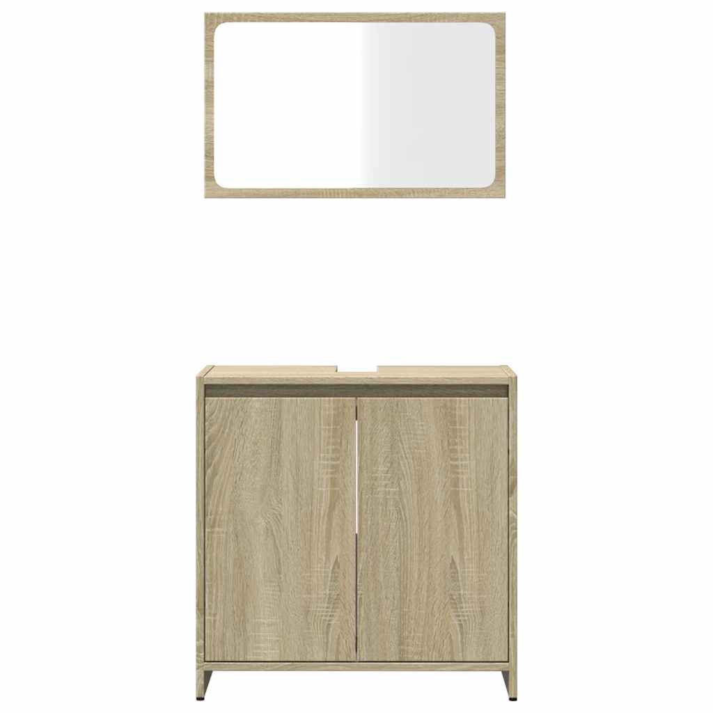 2 Piece Bathroom Furniture Set Sonoma Oak Engineered Wood