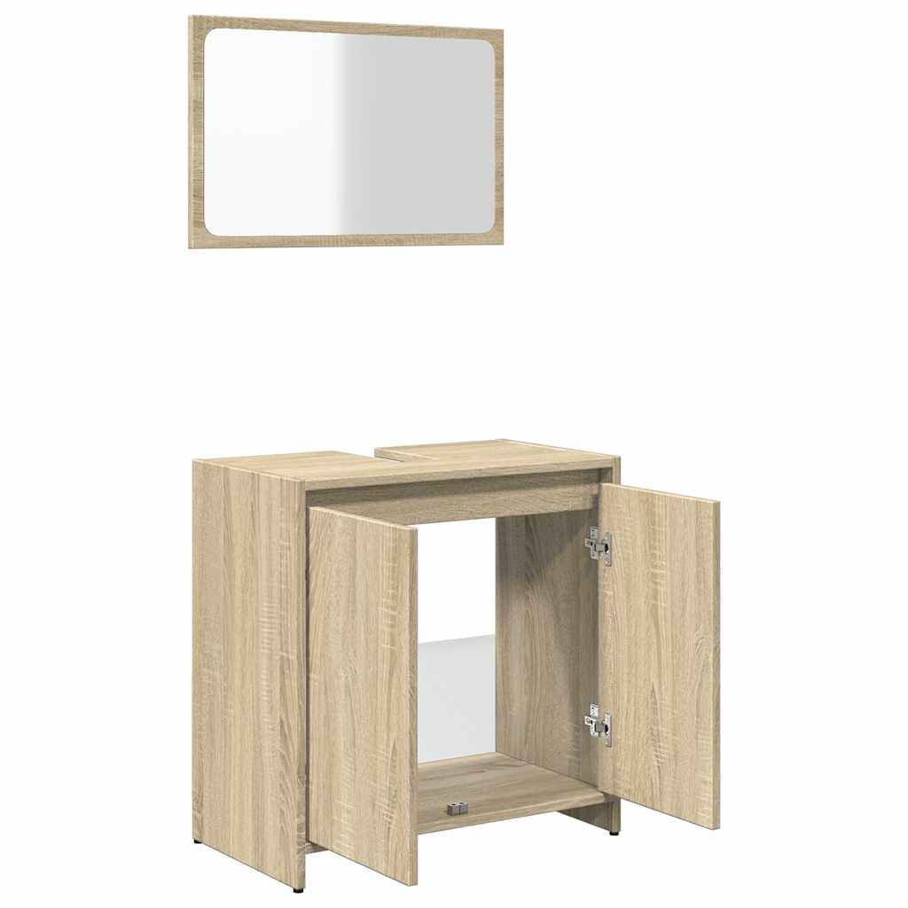 2 Piece Bathroom Furniture Set Sonoma Oak Engineered Wood