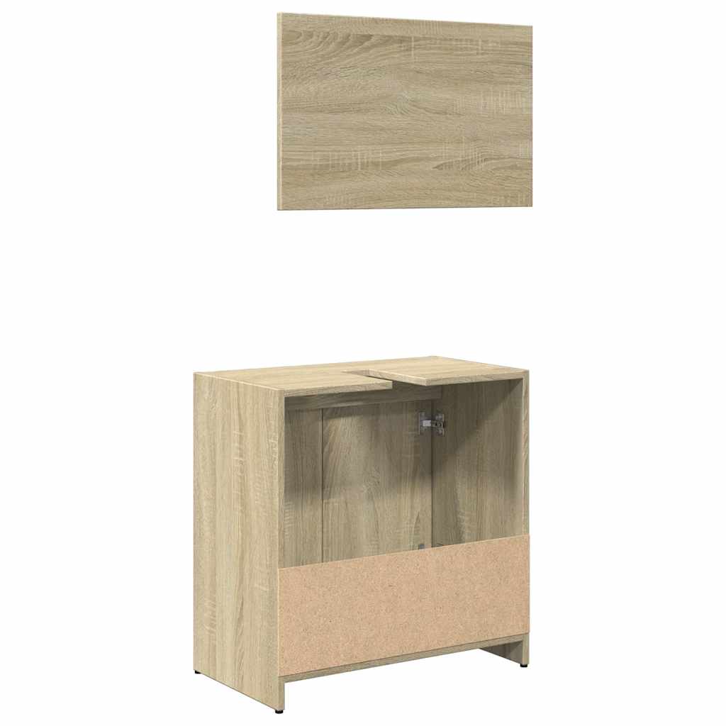2 Piece Bathroom Furniture Set Sonoma Oak Engineered Wood