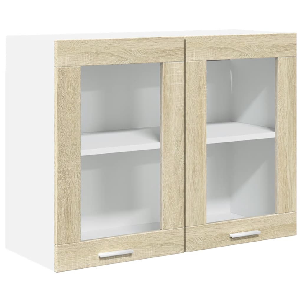 vidaXL Hanging Glass Cabinet Sonoma Oak 80x31x60 cm Engineered Wood