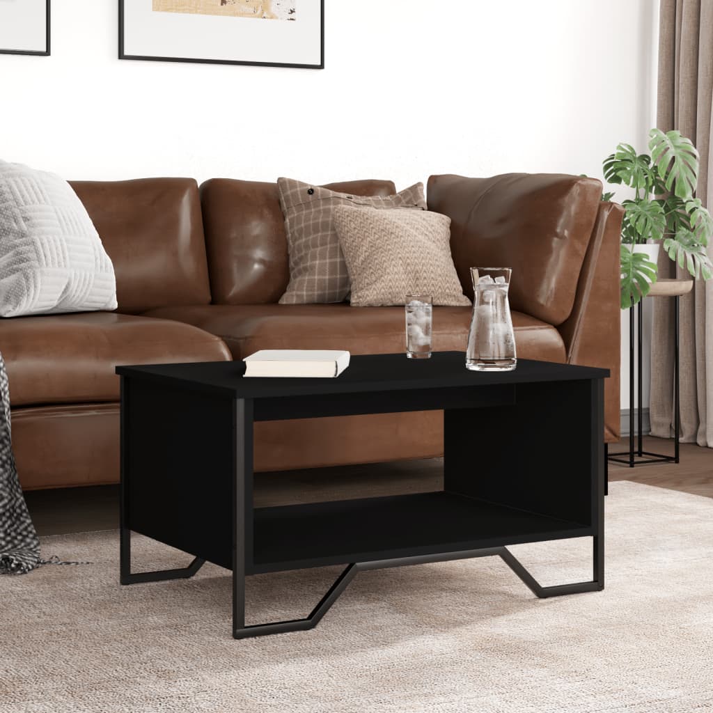 Coffee Table Black 75x51x40 cm Engineered Wood