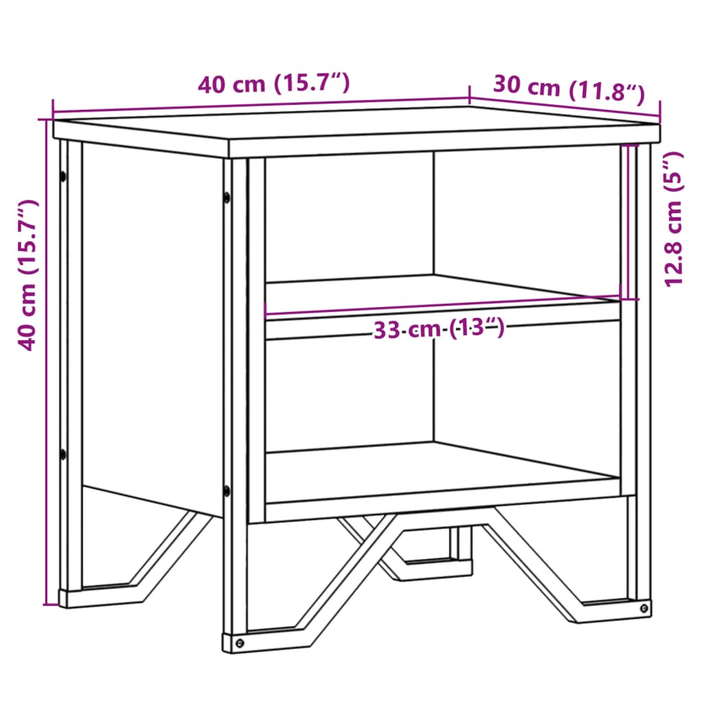 Bedside Cabinet Black 2 pcs 40x30x40 cm Engineered Wood
