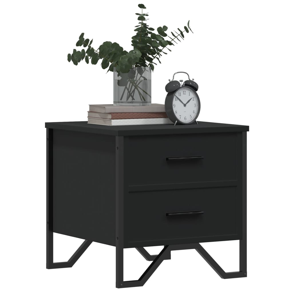 vidaXL Bedside Cabinet Black 40x30x40 cm Engineered Wood