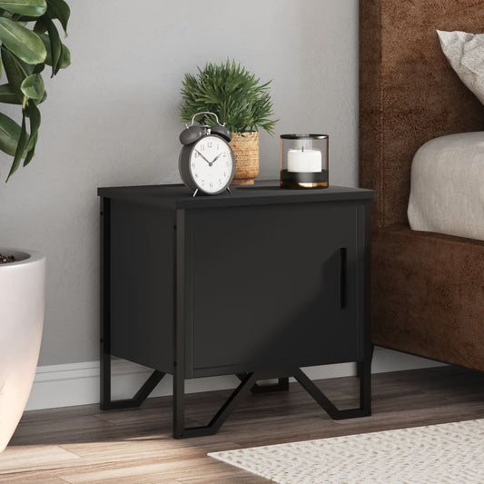 vidaXL Bedside Cabinet Black 40x30x40 cm Engineered Wood