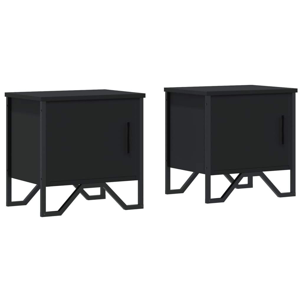 vidaXL Bedside Cabinets 2 pcs Black 40x30x40 cm Engineered Wood