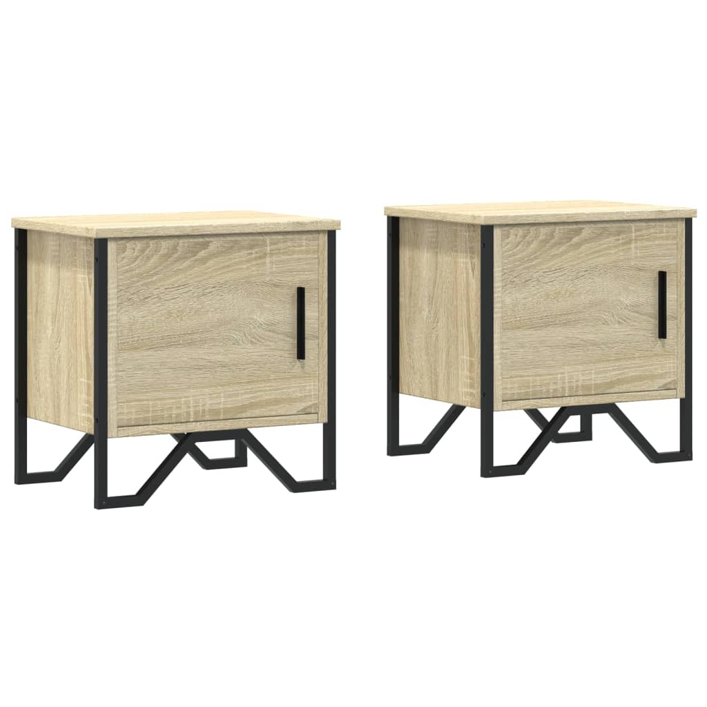 vidaXL Bedside Cabinets 2 pcs Sonoma Oak 40x30x40 cm Engineered Wood