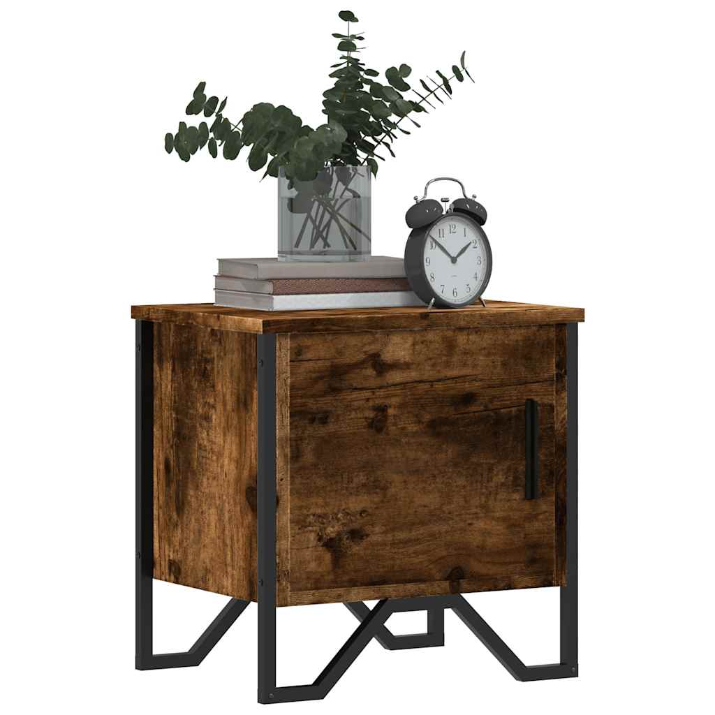 vidaXL Bedside Cabinets 2 pcs Smoked Oak 40x30x40 cm Engineered Wood