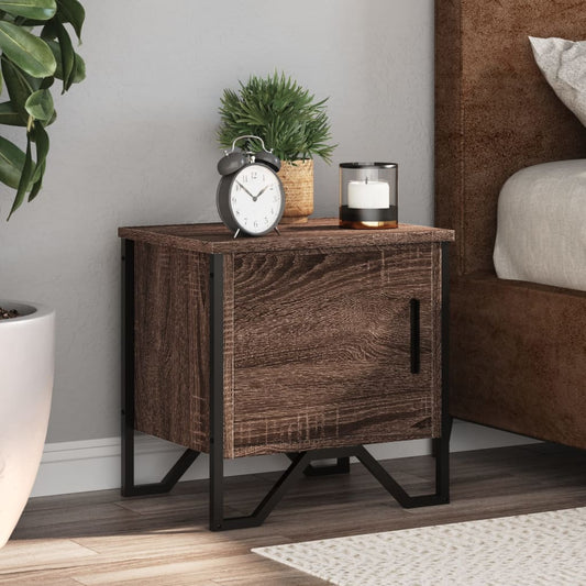 vidaXL Bedside Cabinet Brown Oak 40x30x40 cm Engineered Wood