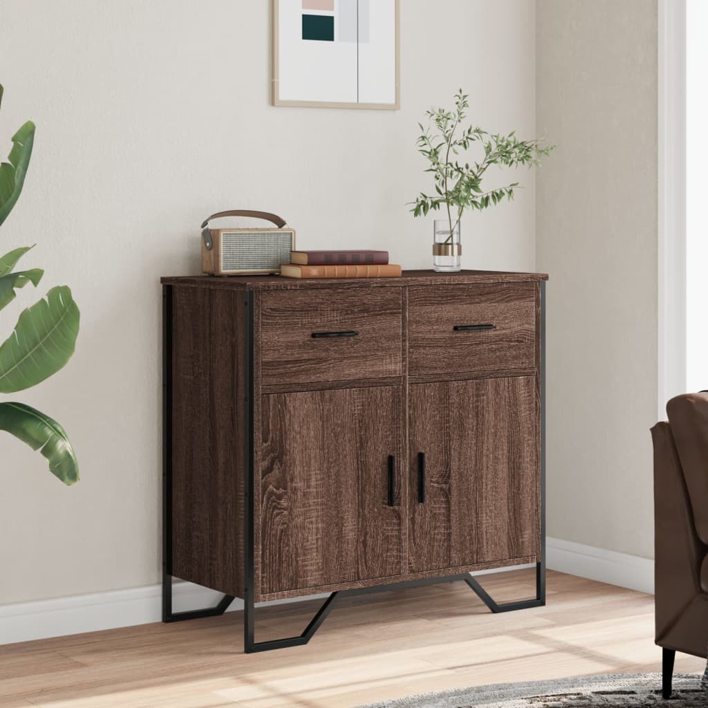 vidaXL Sideboard Brown Oak 79.5x35.5x74.5 cm Engineered Wood