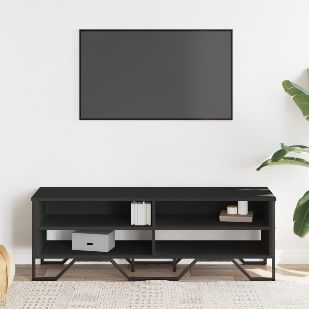 vidaXL TV Cabinet Black 122x34x41 cm Engineered Wood