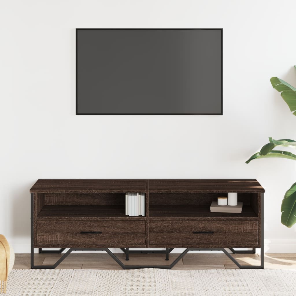 vidaXL TV Cabinet Brown Oak 122x34x41 cm Engineered Wood