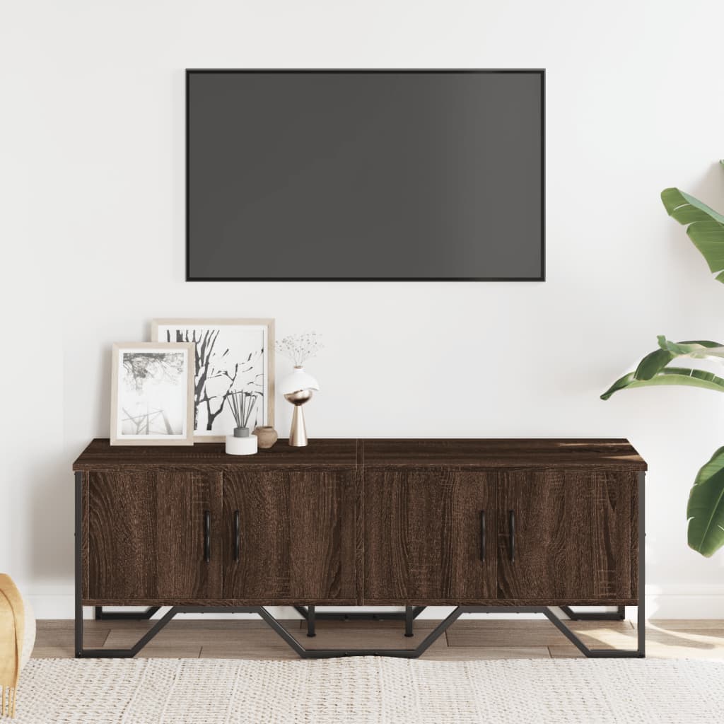 vidaXL TV Cabinet Brown Oak 122x34x41 cm Engineered Wood