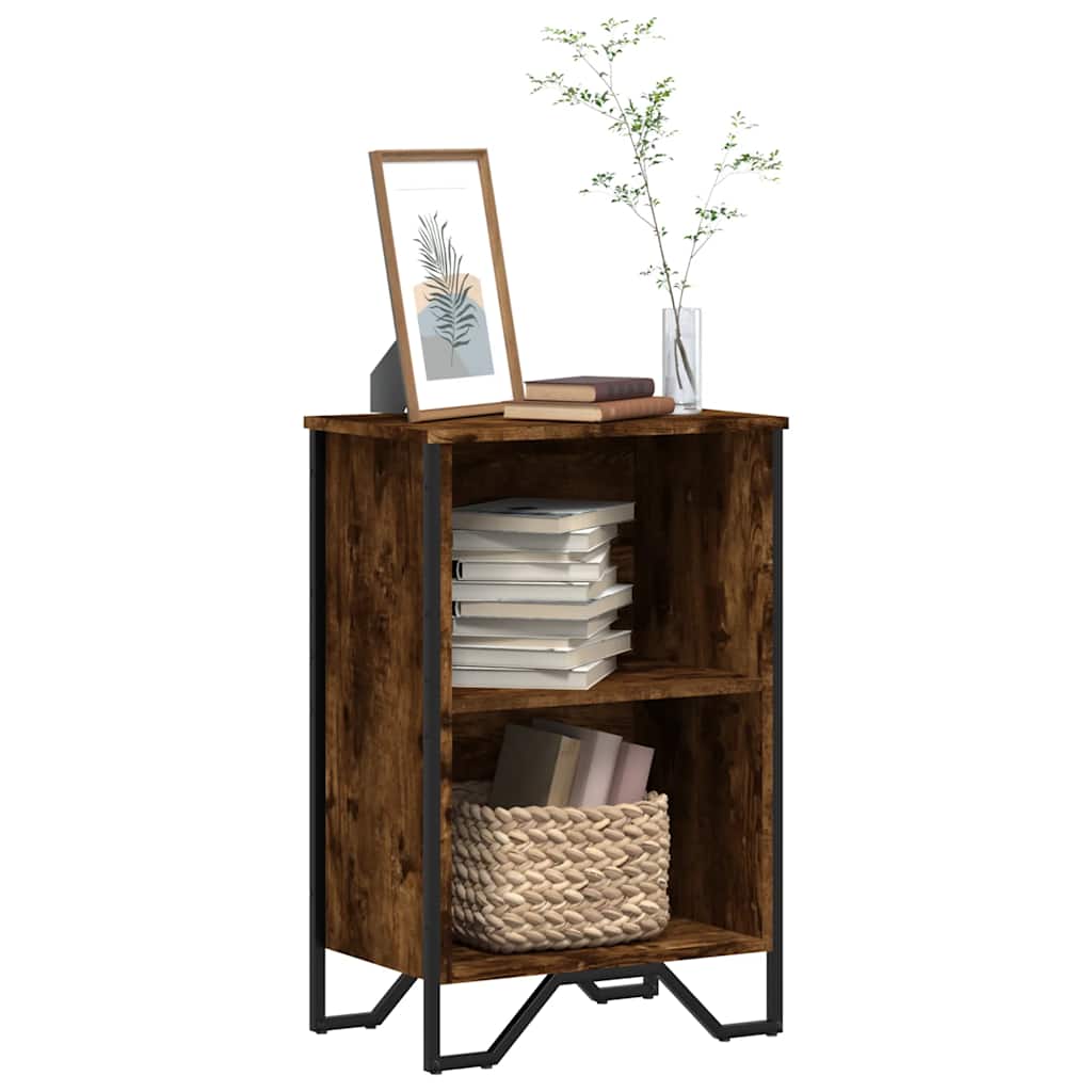 Bookcase Smoked Oak 50x31x74.5 cm Engineered Wood